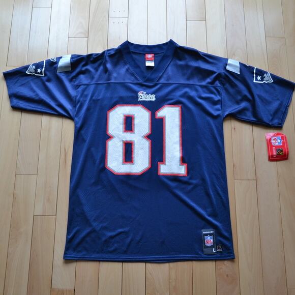 Vintage NWT Y2K NFL Players Patriots New England 81 Johnson Size L - Picture 1 of 5